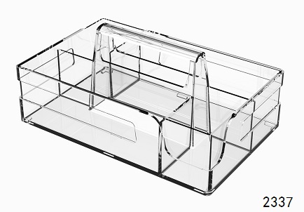 把手篮 Multi-functional Transparent Acrylic Office statonery organizer tray Tooling Caddy Stackable