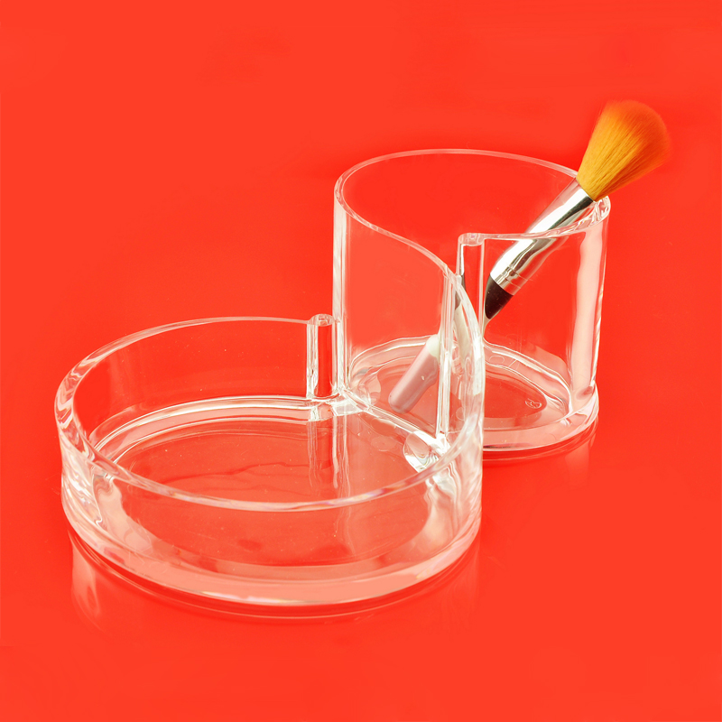 2椭圆筒 Clear Acrylic pencil and brush holder pen Storage Tray