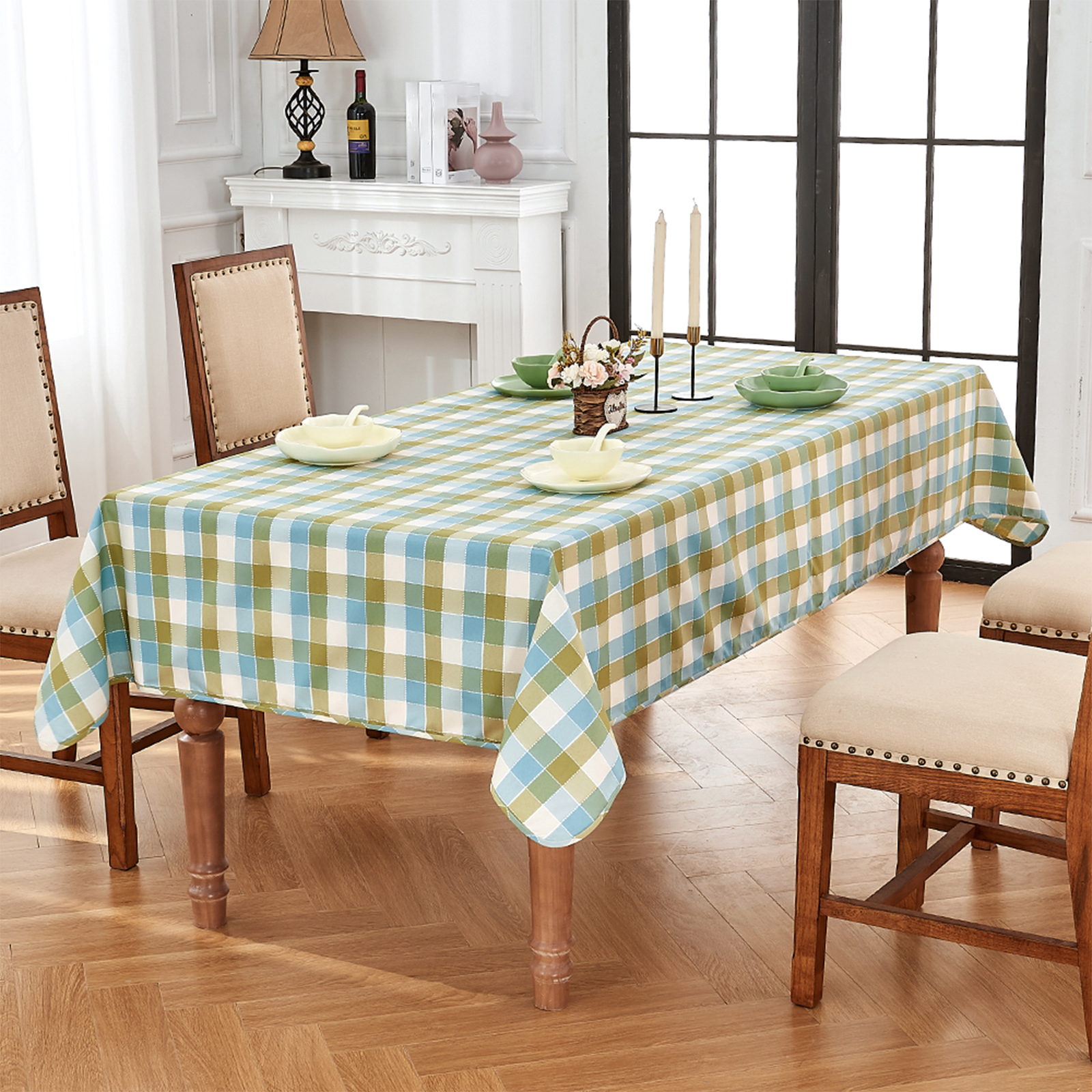 Rectangle Checkered Tablecloth Buffalo Plaid Yarn Dyed Table Cloth Washable Gingham Tablecloths for Easter, Kitchen, Holiday Dinner, Dining and Outdoor Picnic