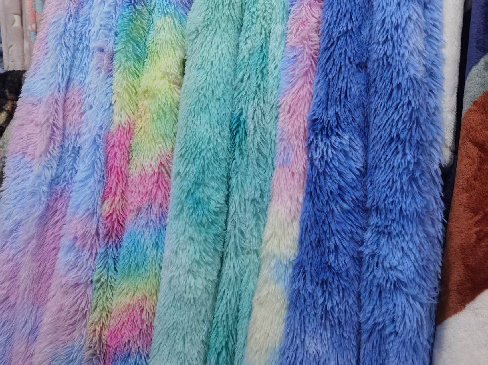 长毛PV扎染Long pile PV plush