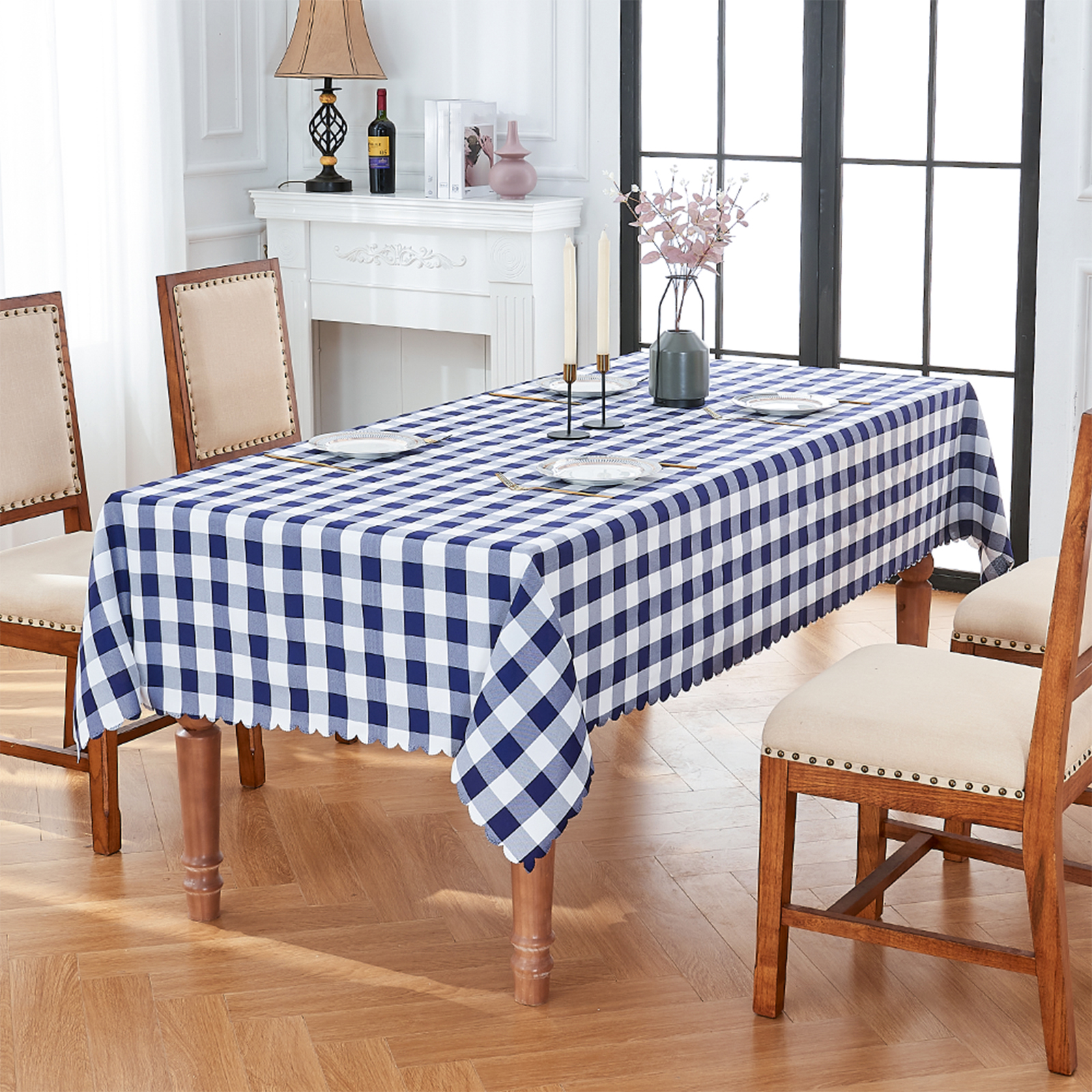 Rectangle Checkered Tablecloth Buffalo Plaid Yarn Dyed Table Cloth Washable Gingham Tablecloths for Easter, Kitchen, Holiday Dinner, Dining and Outdoor Picnic