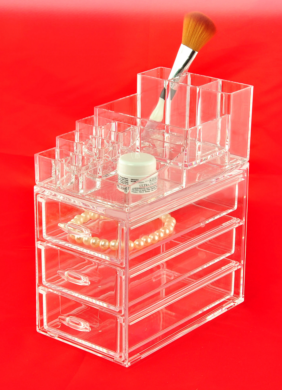 直小抽屉盒 + 直小盘 ACRYLIC Chest of Drawer Cosmetic Organizer