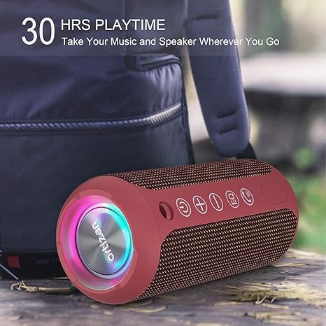 Ortizan Portable Bluetooth Speaker,IPX7 Waterproof Wireless Speakers with 24W Loud Stereo Sound,Deep Bass,Bluetooth 5.3,RGB Lights,Dual Pairing,30H Playtime for Home/Outdoor/Party/Beach,Gift Ideas