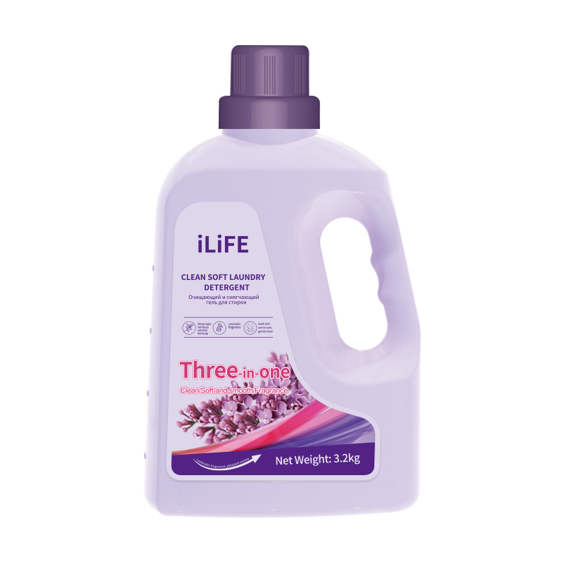 爱生活洁净柔顺洗衣液/3.2kg/薰衣草香/英俄版