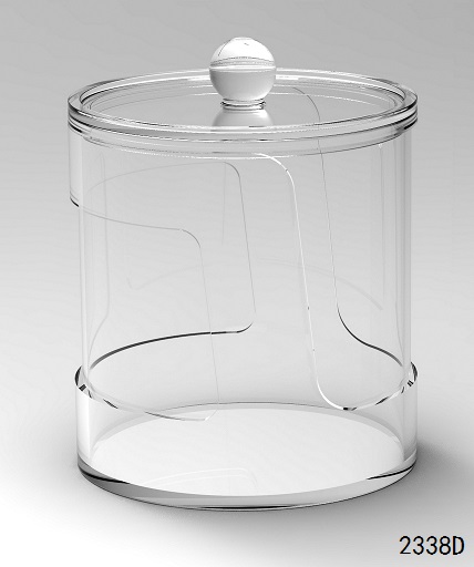 小圆垃圾筒(带球) Multi-functional Clear Acrylic Desktop Organizer Storage Canister