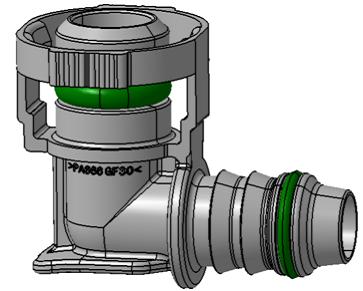 塑料连接件 - 接头Blow By  -  KGE Blow By 1 Part - connector NW15-90°-0°