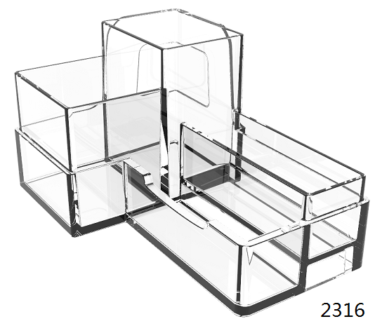 名片盒盘 Multi-functional Clear Acrylic Name Card Organizer Brush holder