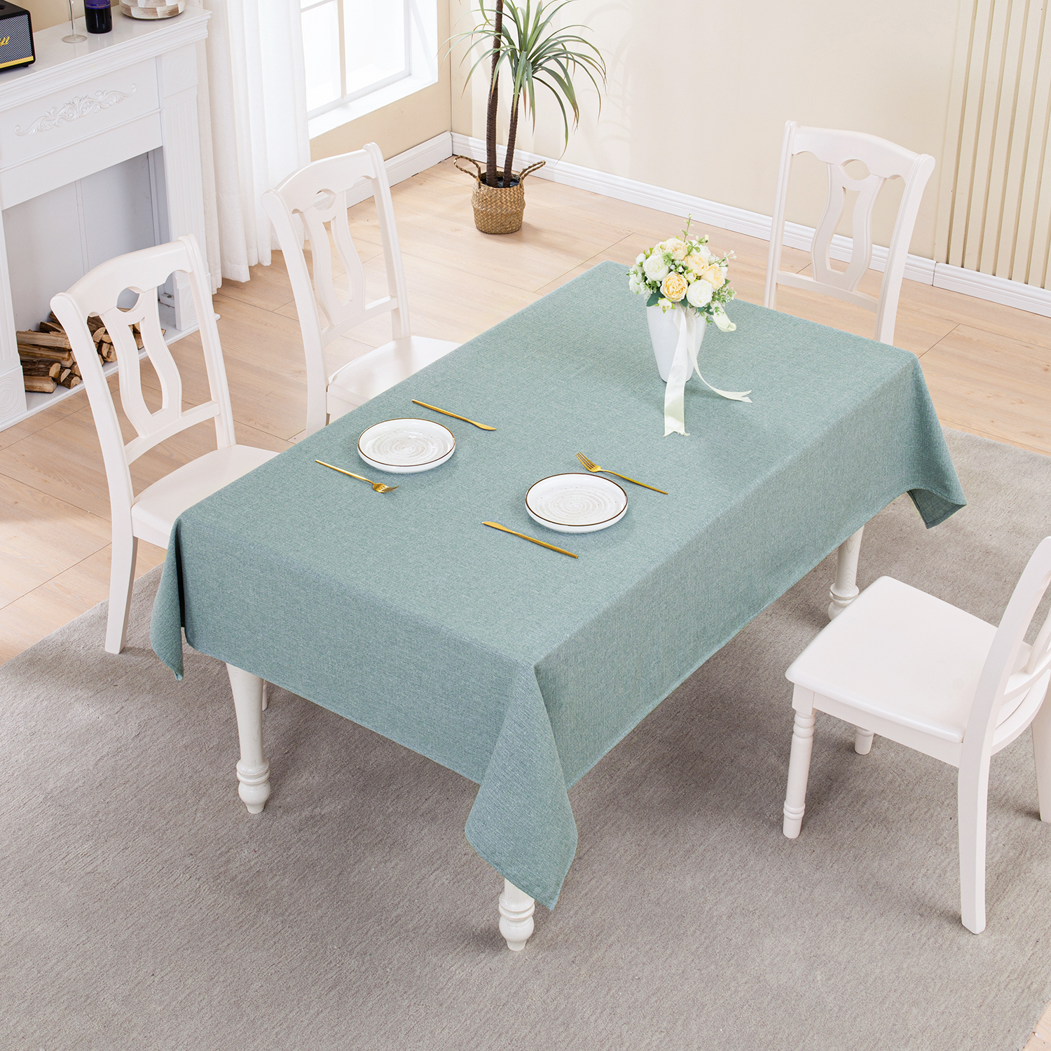 Rectangle Tablecloth Washable Wrinkle Resistant and Water Proof Table Cloth Decorative Linen Fabric Tablecloths for Dining Parties Kitchen Wedding and Outdoor Use