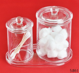 大小筒+盖 Clear Holder Storage Acrylic Cotton Swabs & Ball Holder