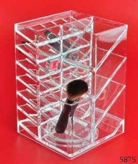 旋转小方斜插筒 Rotating Transparent Cosmetic Storage Tray Acrylic Vanity Makeup Organizer lipstick