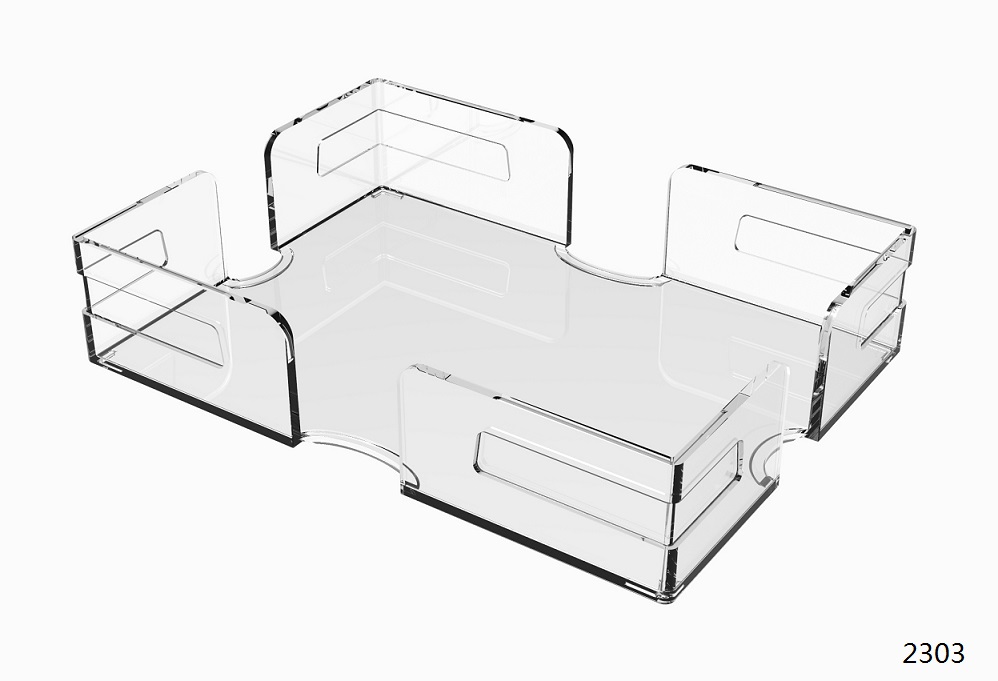缺口文件盘 Transparent Documents Storage Organizer Acrylic Letter Tray