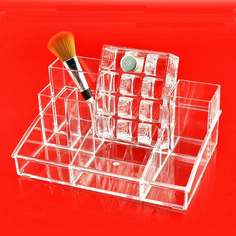 中直口红盘 Clear Acrylic Makeup Brush Storage Tray Lipstick Holder Cosmetic Organizer