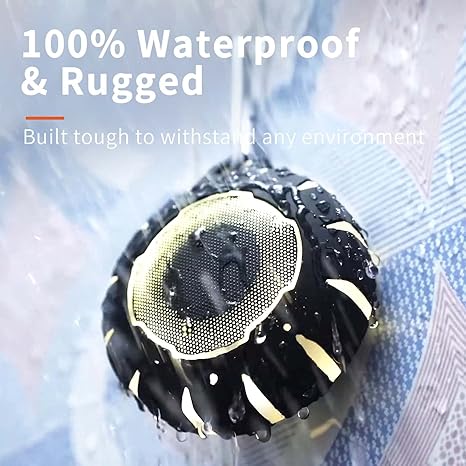 Waterproof Shower Bluetooth Speaker, Durable Portable Speaker with HD Sound, Stereo Pairing, Wireless Outdoor Speaker for Pool, Beach, Hiking, Kayaking, Gift for Men, Women