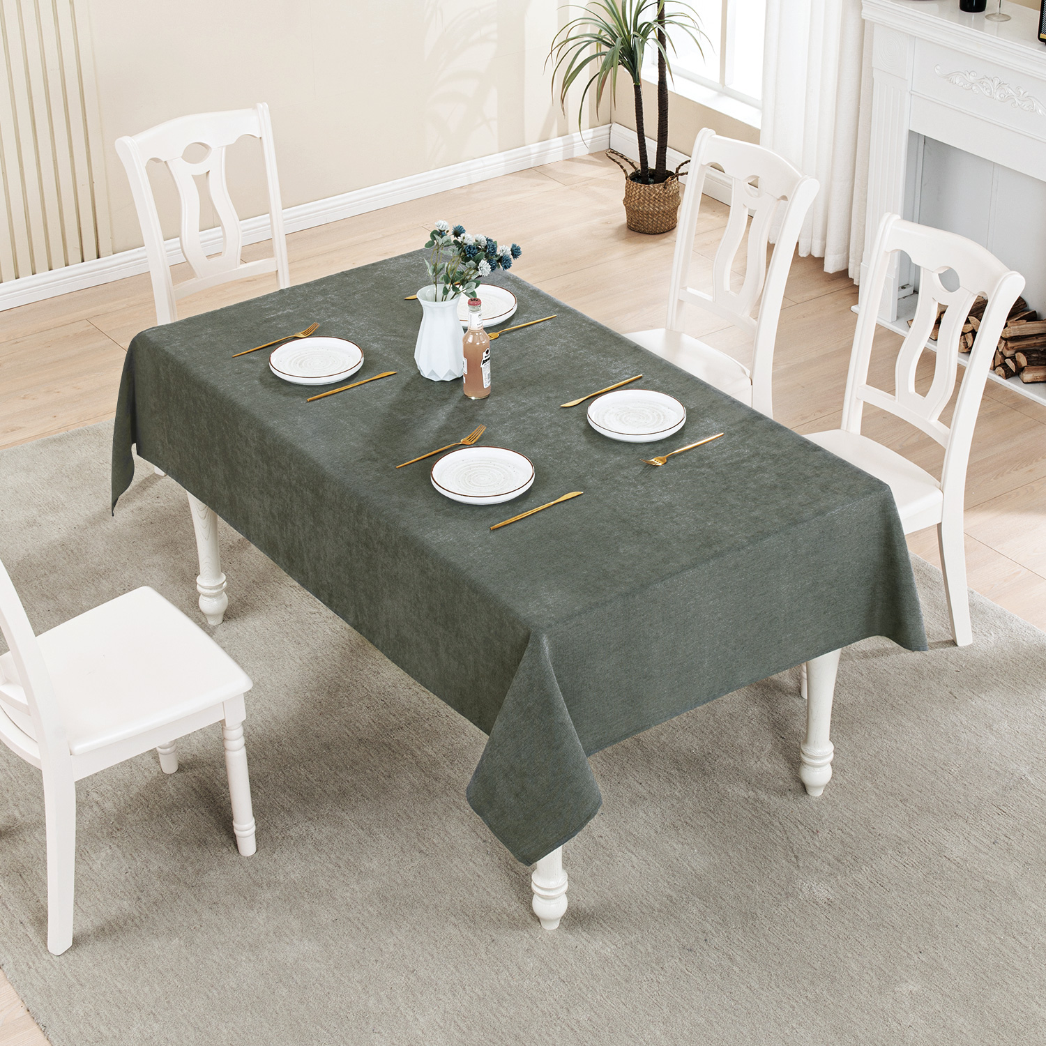 Rectangle Tablecloth Washable Wrinkle Resistant and Water Proof Table Cloth Decorative Linen Fabric Tablecloths for Dining Parties Kitchen Wedding and Outdoor Use