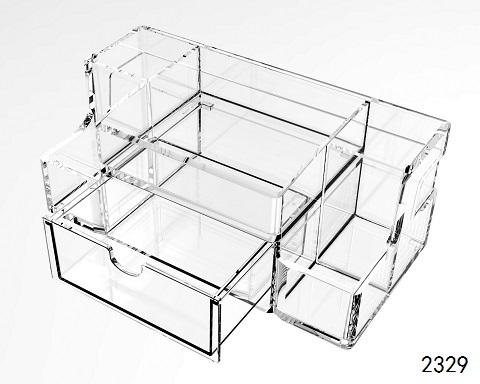 中间抽小盘 Multi-functional Clear Acrylic Desktop Organizer