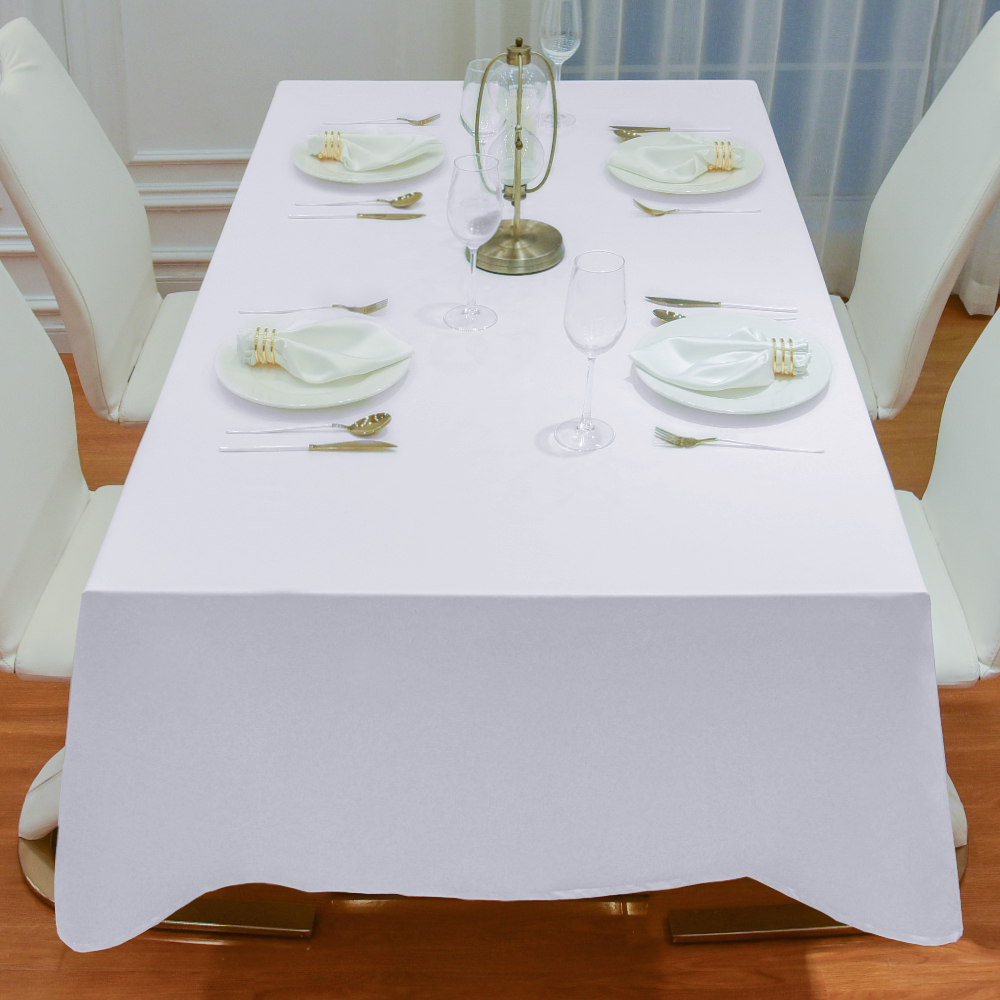 Rectangle Tablecloth Wrinkle Resistant Waterproof Satin Textured Table Cloth for Dining Parties Kitchen Wedding Use