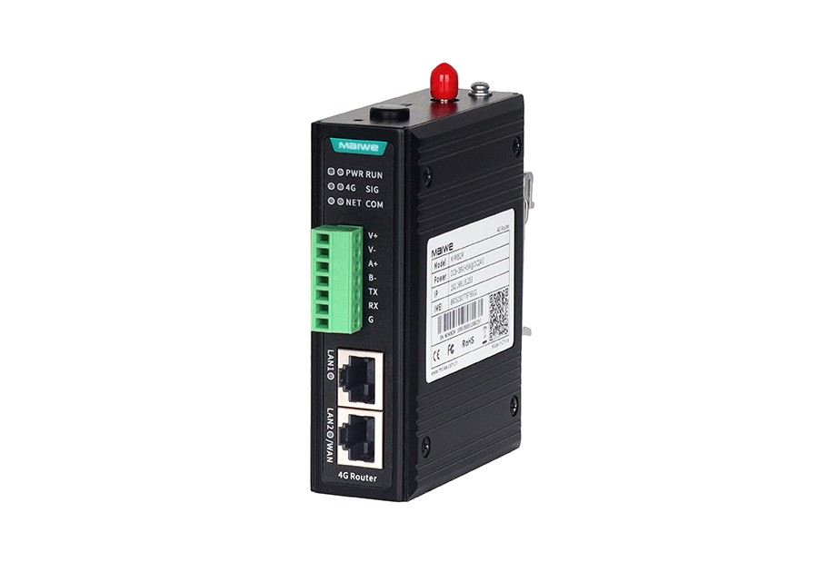 2口百兆卡轨式4G工业路由器