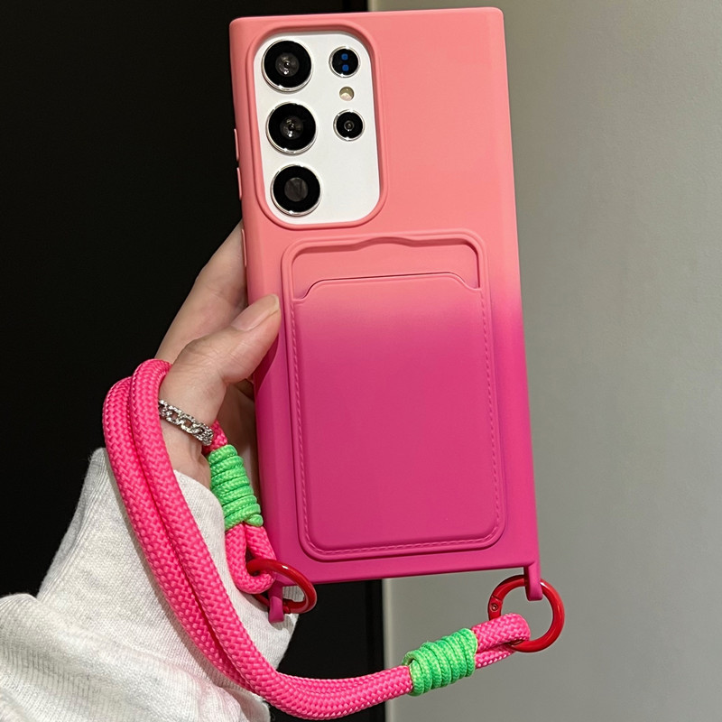 Suitable for Samsung S24ultra card holder A55 phone case S23 gradient S22 cross-border A35 new S24FE/A05S