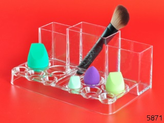 粉扑长盘 Transparent Cosmetic Storage Tray Acrylic Vanity Makeup Organizer Sponge