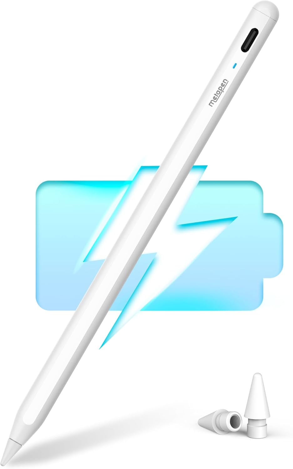 Metapen Pencil A8 for Apple iPad 2018-2024, (0.1mm Pixel Precise) 2X Faster Charge, Tilt Sensitivity Stylus Pen for iPad 10/9/8/7/6th Gen, iPad Pro 12.9/11/13-inch M4, iPad Air 3/4/5/M2, iPad Mini 5/6