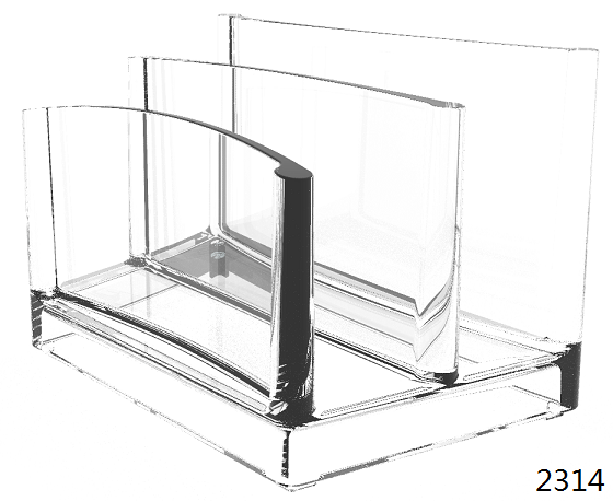 弯三片 Clear Memo Holder File Holder Business Card Storage Tray Acrylic Name Card Holder