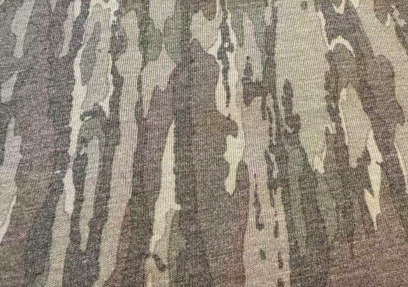 涤棉粘印花针织布