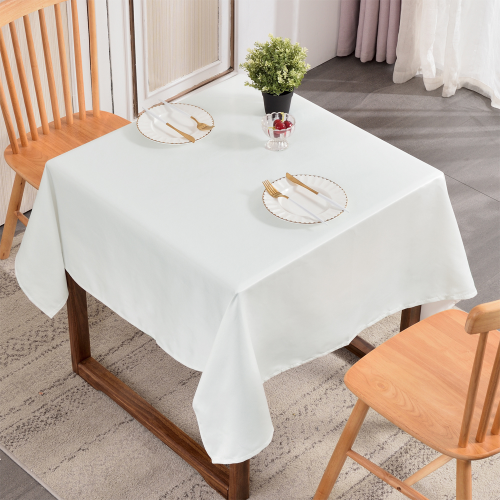 Square Tablecloth Wrinkle Resistant Waterproof Satin Textured Table Cloth for Dining Parties Kitchen Wedding Use