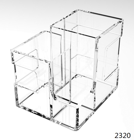 2方3格筒 Multi-functional Clear Acrylic Desktop Organizer