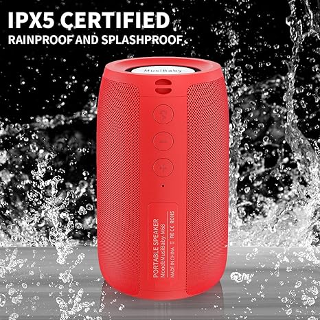 Speaker,Wireless,Outdoor,Waterproof,Portable Speaker,Dual Pairing,Bluetooth 5.0,Loud Stereo,Booming Bass,1500 Mins Playtime for Home&Party,Gifts(Blk)